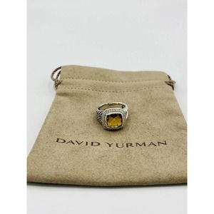 David Yurman Albion 11mm with Citrine and Diamonds Ring Size 7
